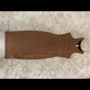 Camel suede dress